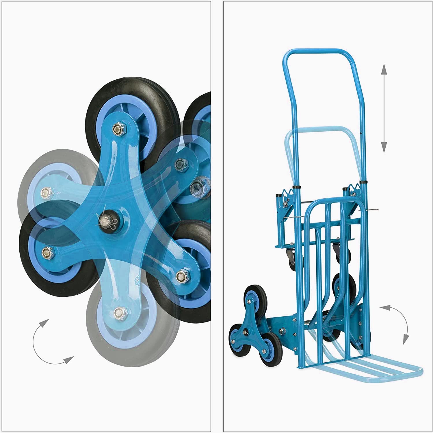 Chariot d'escalier avec 8 Roues, portée Max 200 kg, Chariot Porte-Colis Pliable - 4
