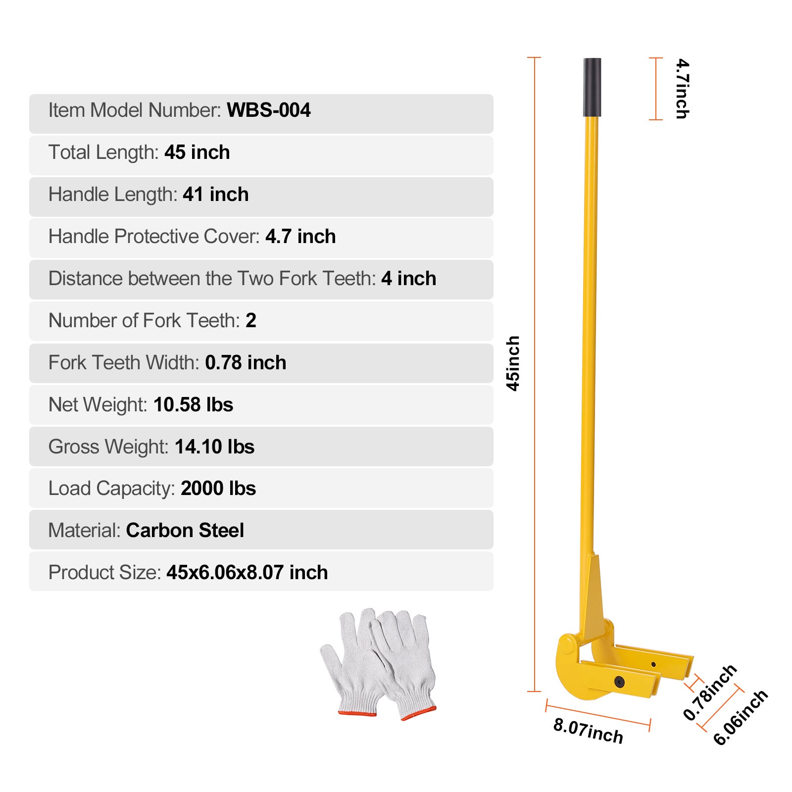Outil de démolition SucceBuy en acier carbone Q235, levier 41
