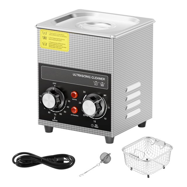 Nettoyeur à ultrasons 2L,SucceBuy cavitation sonique numérique 60W avec chauffage,minuterie et panier pour montres,lunettes,pièces de monnaie