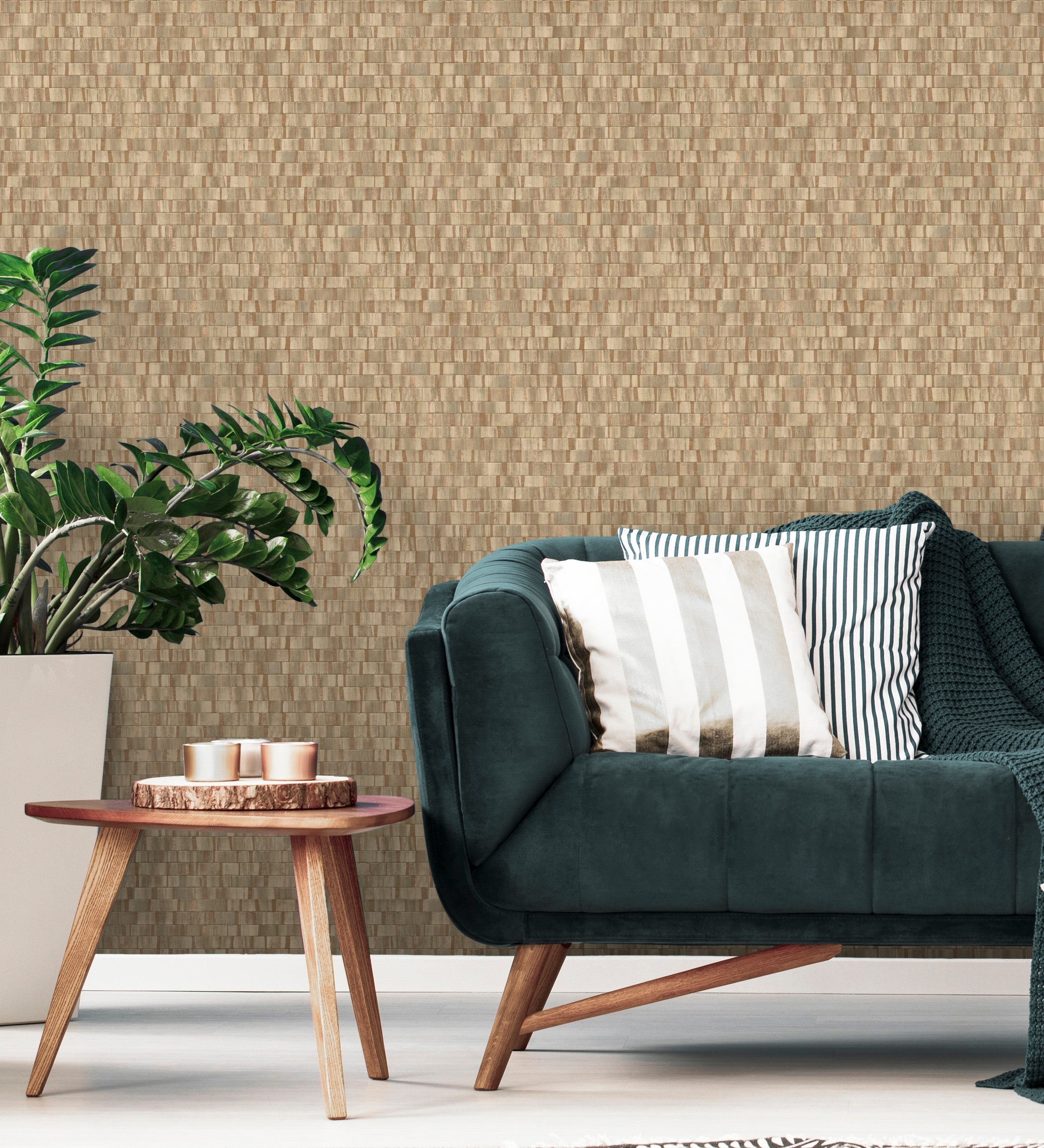 Papel pintado vinílico ecológico lavable mosaico de piedras textura en relieve - nantes stone 679342 de gaulan - rollo de 10 m x 0,53 m