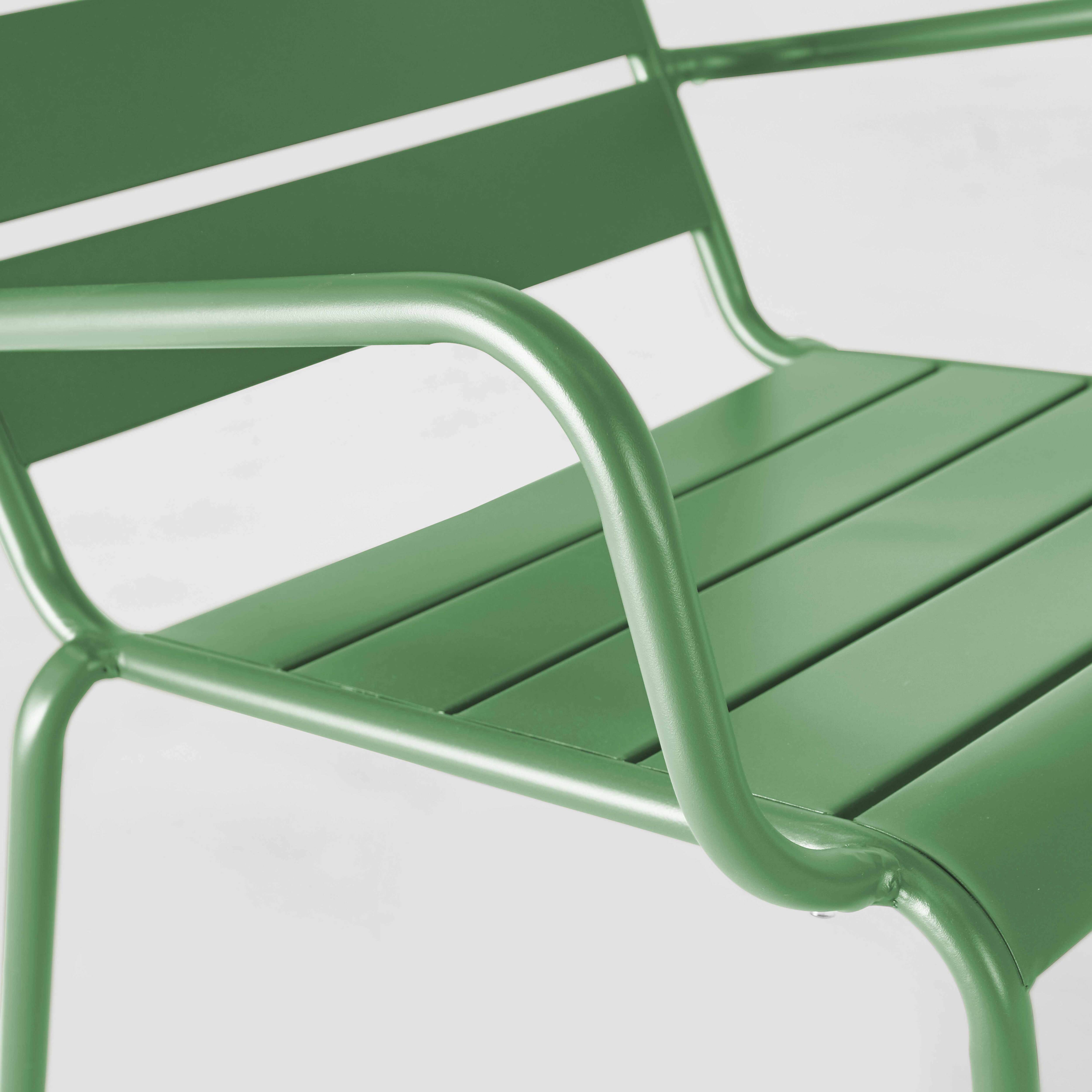 Lot 2 fauteuils relax avec repose-pieds métal gris et vert cactus , Palavas - Oviala - 7