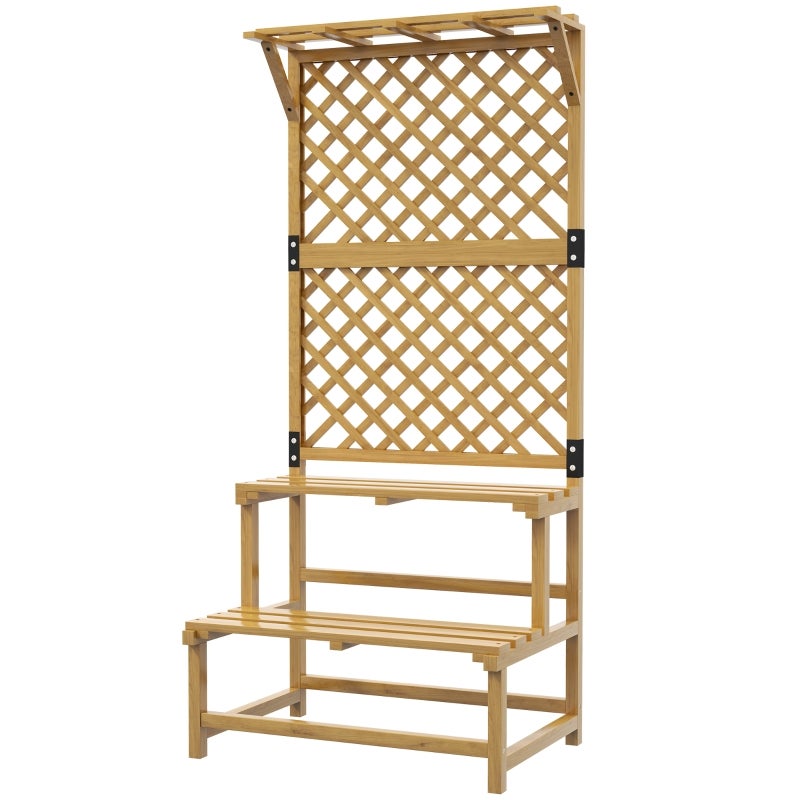 Raft de plante, 75 x 50 x 166 cm, galben, lemn, balcon interior grădină, plante de prezentare spațiu de economisire
