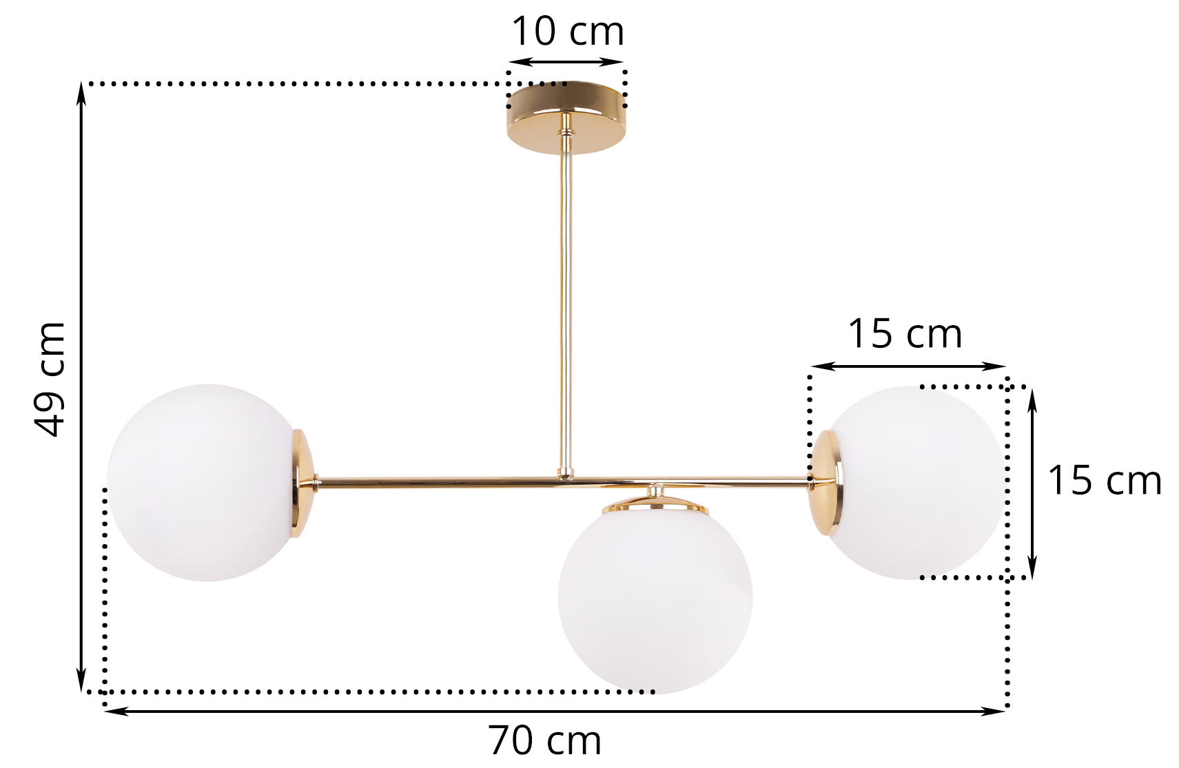 Lampa sufitowa wisząca Siena modern 3xE14 abażur kula złota/biała Light Home LH - 6