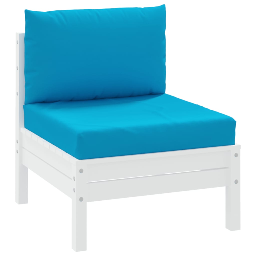 Juego de 2 cojines palet de tela oxford azul claro - 3