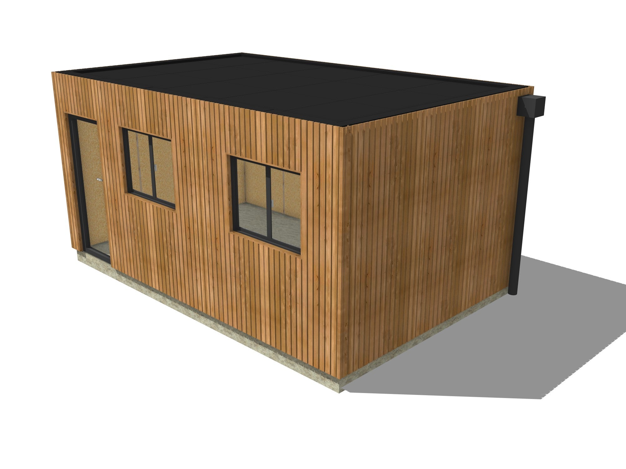 Studio de jardin indépendant en bois 5,5 x 3,5 x 2,7 m / menuiseries alu k-line - 2