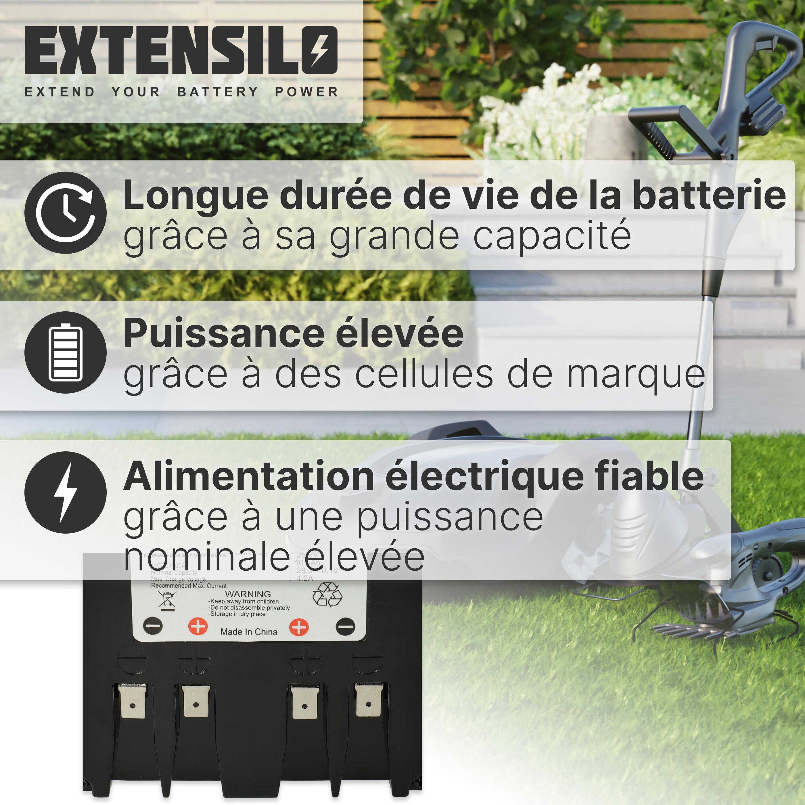 EXTENSILO Batterie compatible avec Stiga Autoclip 328 S, 125, 127, 140, 140 4WD, 145, 325, 327 robot tondeuse (10500mAh, 25,2V, Li-ion) - 3