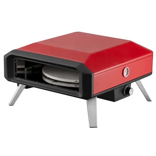 Four à Pizza Gaz Mobile COZZE XXL - Pierre 42.5x42.5cm - Jusqu'à 400°C - Noir