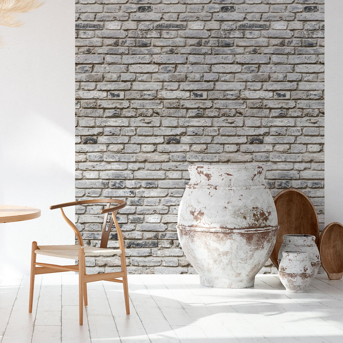 Papel pintado prepegado ladrillos stockholm h300 x l60 cm - adhesivo de pared - revestimiento sticker mural decorativo