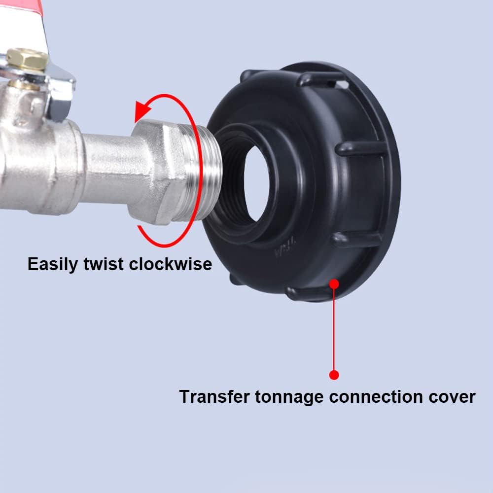 Set Di 2 Adattatori Per Serbatoio IBC 1000L Con Rubinetto - Filetto 1/2" E Uscita 16mm - Per Acqua Piovana E Irrigazione - 4