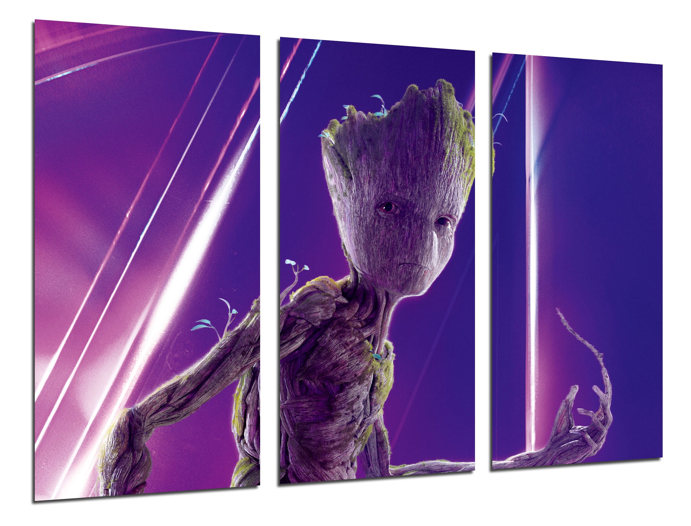 Set cuadros peliculas superheroes, groot, los vengadores la guerra infinita, groot, avengers infinity war, impresión digital sobre madera