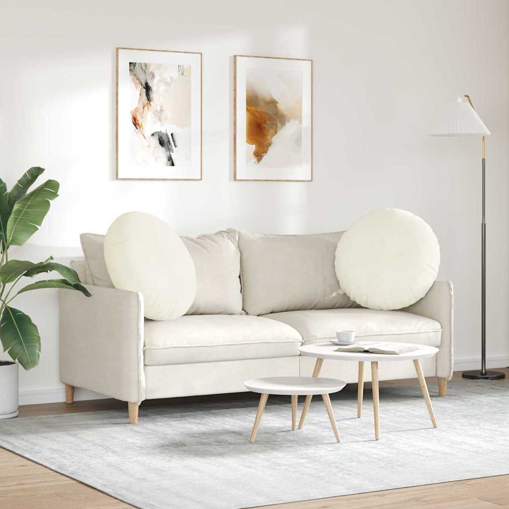 Cojines de asiento, 2 unidades, color crema, Ø 40 x 13 cm, terciopelo. - 4