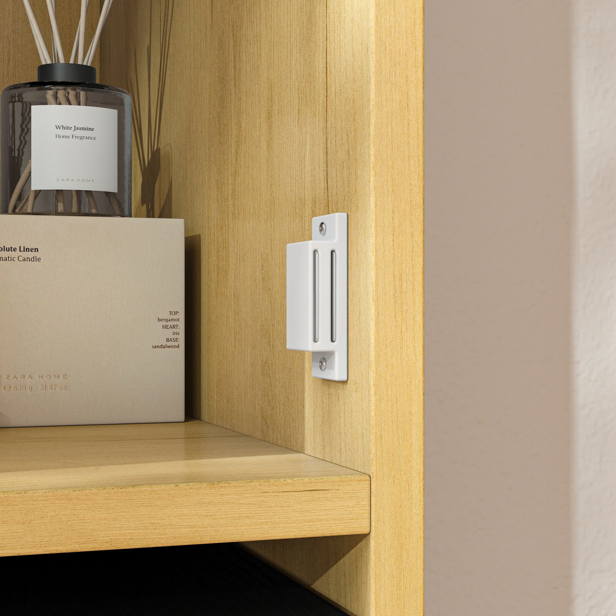 Armoire Moderne avec 4 Portes Basculantes vers le haut et Étagères, Anti-basculement, Salon et Chambre, 160x40x30cm - 5