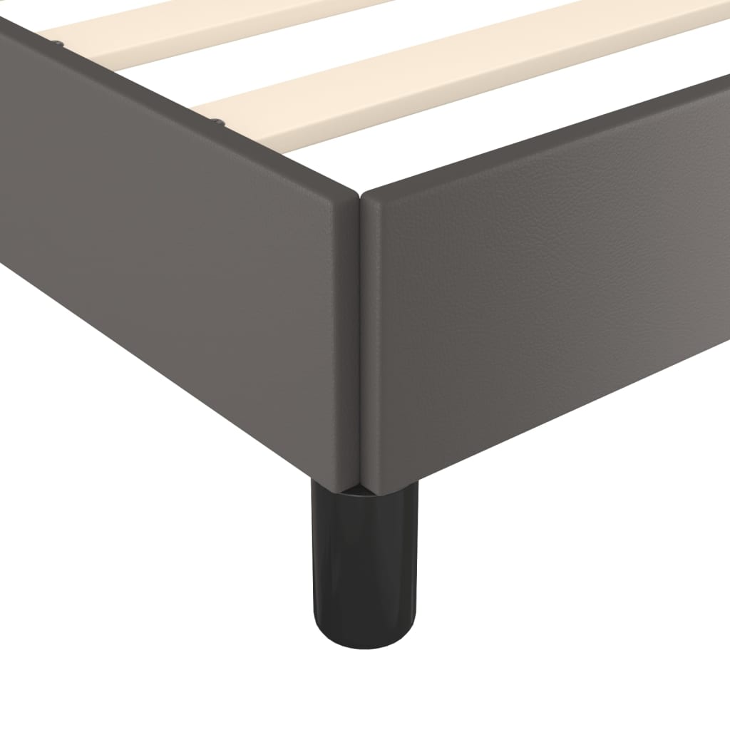 Cadre de lit sans matelas gris 100 x 200 cm similicuir - 8