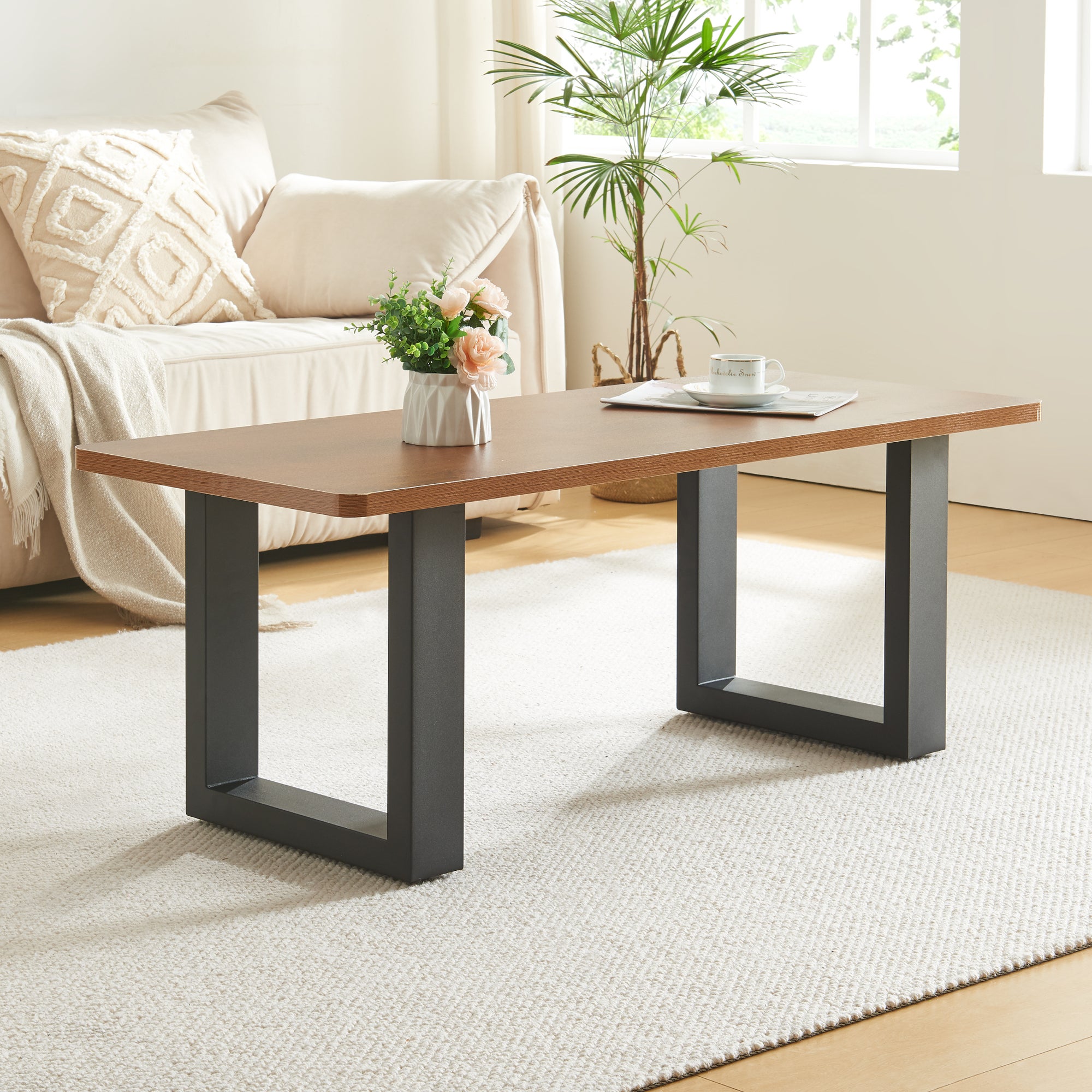 Lot de 2 pieds de table Makers acier 43 x 30 cm noir [en.casa] - 4