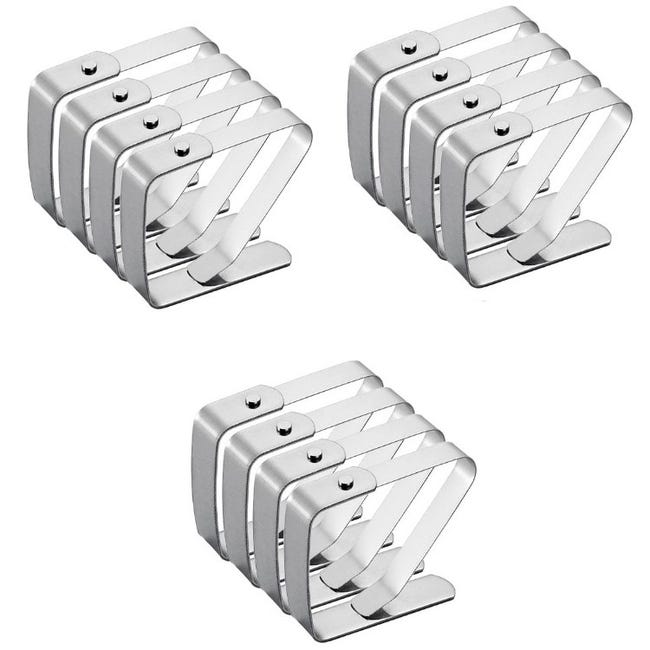 PEUTIER 8 clip fermatovaglia per tavoli da esterno, in acciaio inox, di alta qualità, morsetti in metallo per tavolo da picnic, feste, matrimoni, colore nero PEUTIER 8 clip fermatovaglia per tavoli da esterno, in acciaio inox, di alta qualità, morsetti in metallo per tavolo da picnic, feste, matrimoni, colore nero