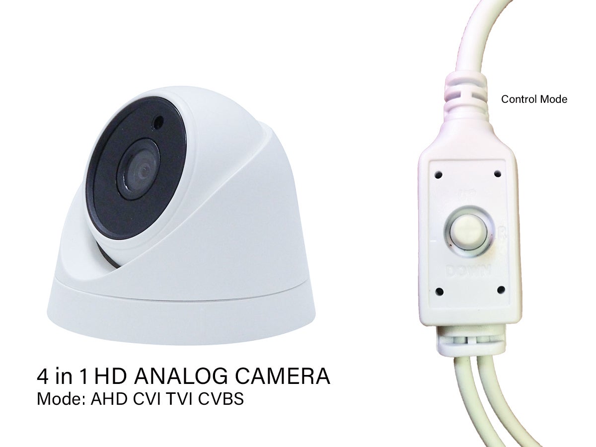 Caméra de surveillance vidéo analogique intérieure FullHD 2 mégapixels 1080px avec vision nocturne compatible et AHD / CVI / TVI / CVBS - 2