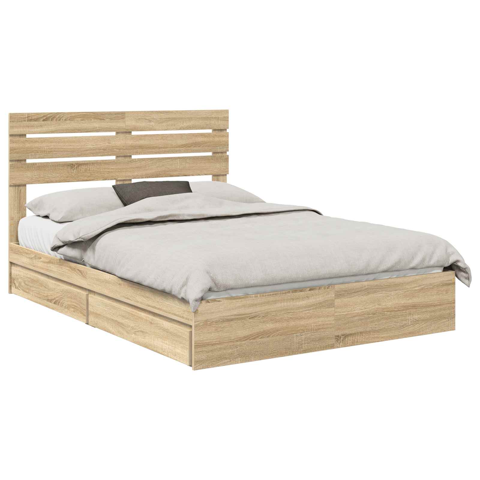 Lit de Rangement Chêne 140 x 200 cm Bois d'ingénierie - 2