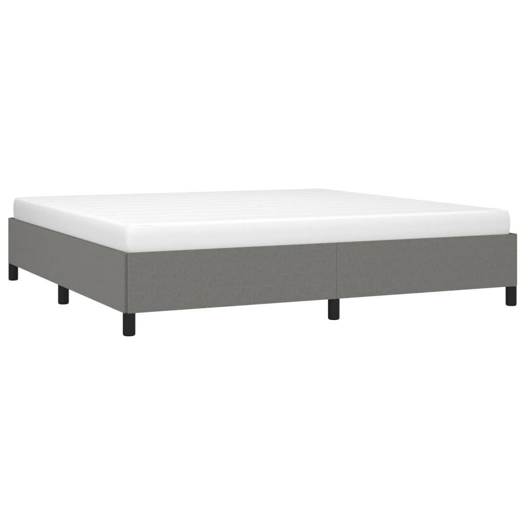 Cadre de lit sans matelas gris foncé 200 x 200 cm tissu - 3