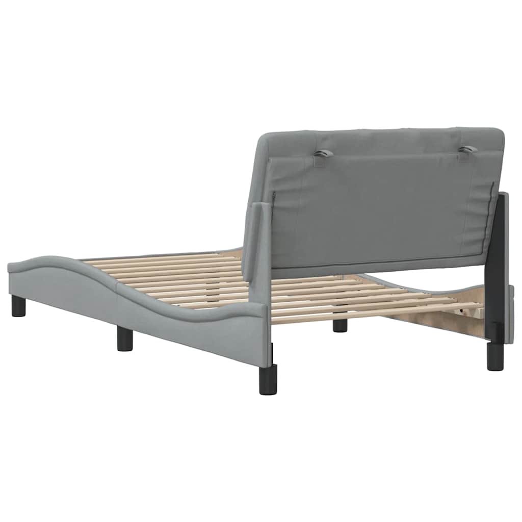 Cadre de lit sans matelas, en tissu, gris clair, pour la chambre, 100 × 200 cm - 9
