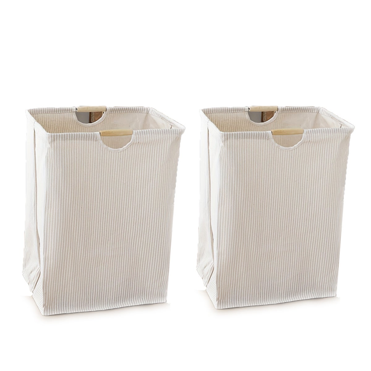 1 panier à linge carré avec poignée, sac de rangement pliable, panier de rangement pour vêtements, lin beige, 40 x 27 x 53 cm - 6