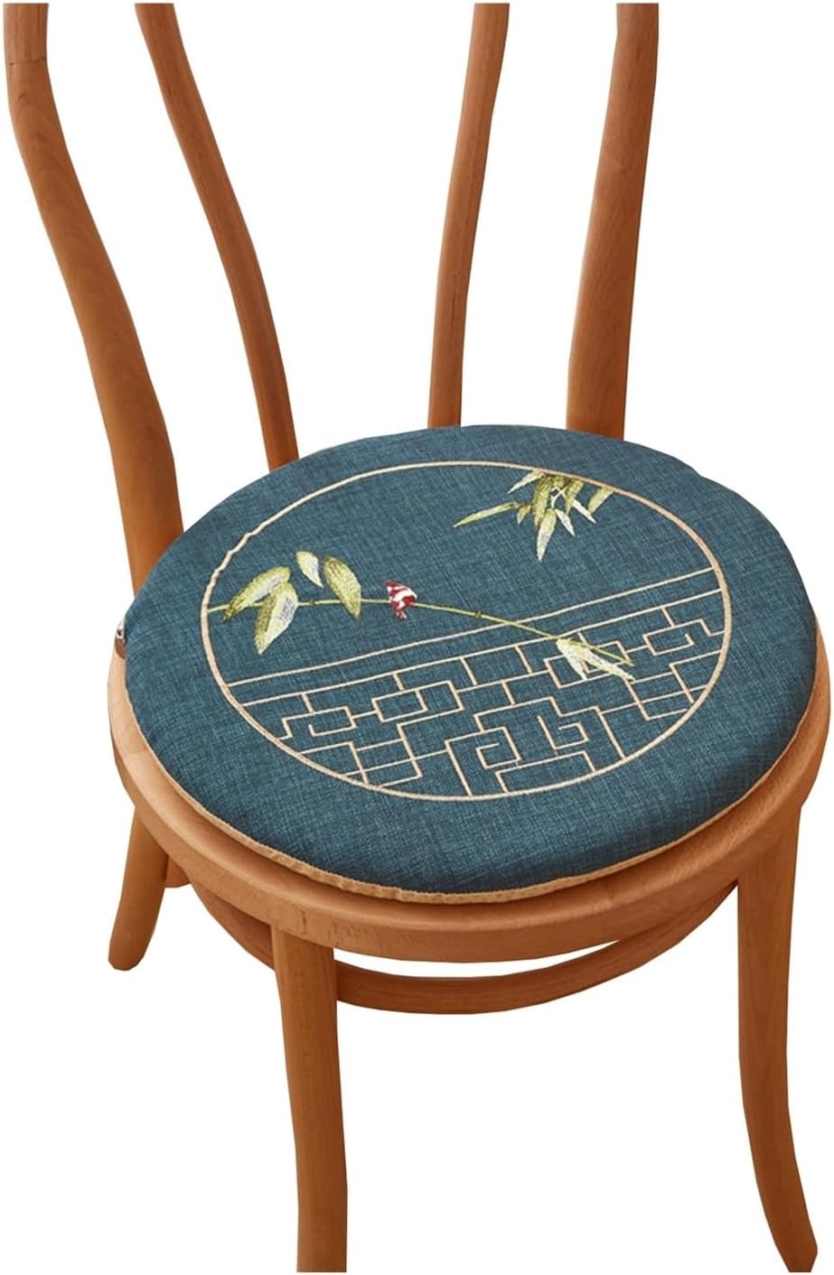 Okrągła poduszka na krzesło, zmywalna poduszka na krzesło kuchenne, zdejmowane pokrycie, poduszka na krzesło do jadalni (40 cm)