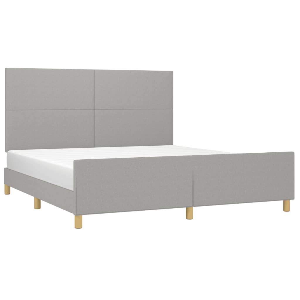 Cadre de lit sans matelas gris clair 160 x 200 cm en tissu - 3