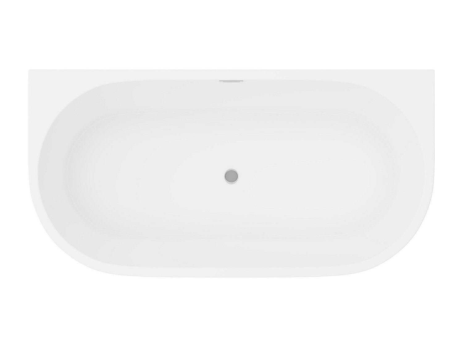 Bañera semi exenta - 175L - 130 x 71,5 x 58 cm - blanco - Acrílico - DIVINA - 4