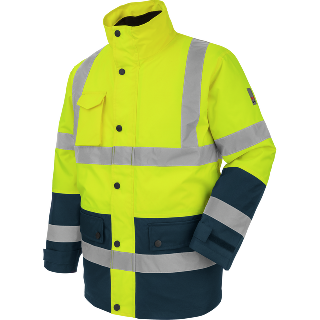 Parka de travail Würth MODYF haute-visibilité 4 en 1 jaune/marine