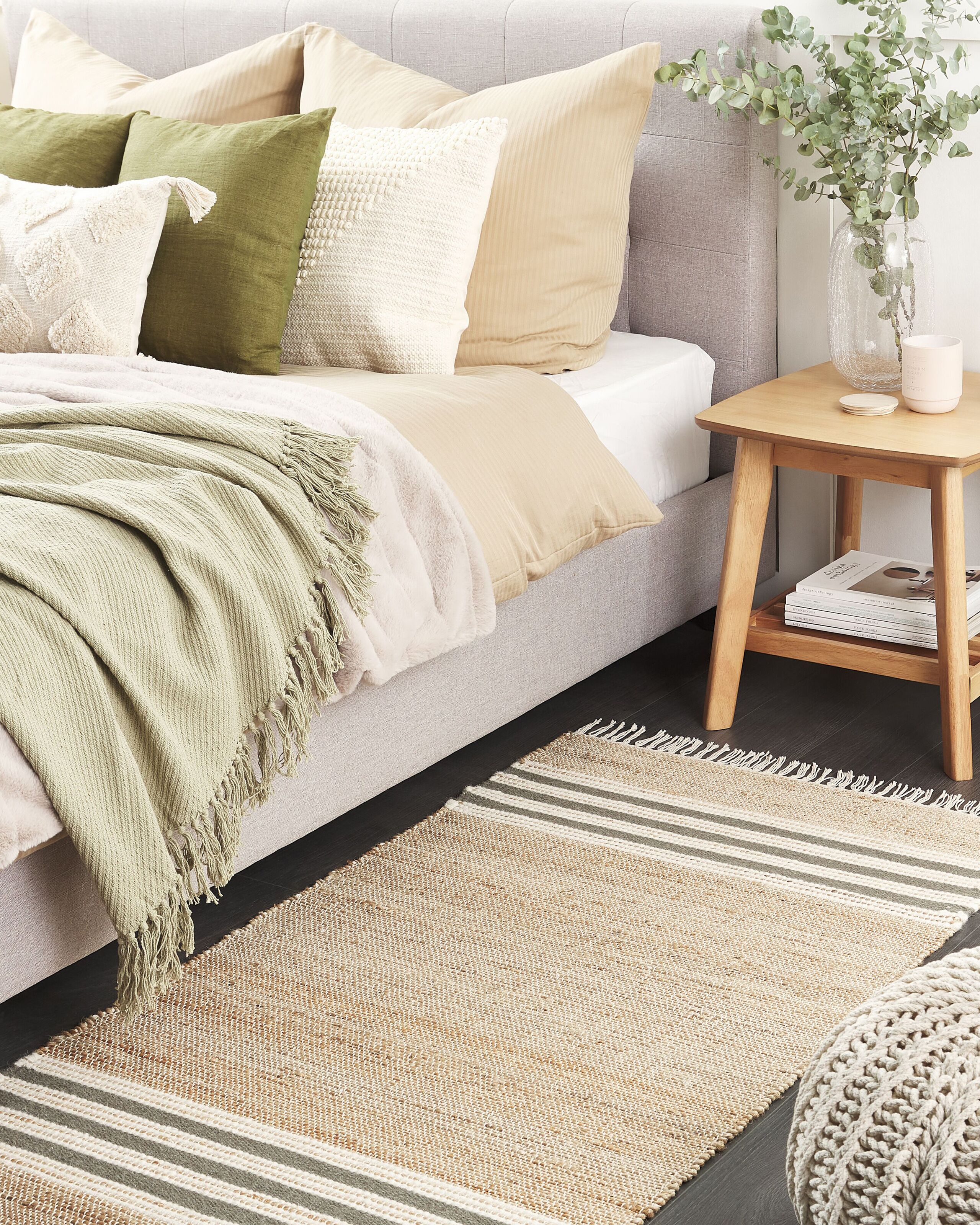 ELLJUSSPÅR tapis à poils ras, multicolore/rayé fait main, 170x240 cm (5