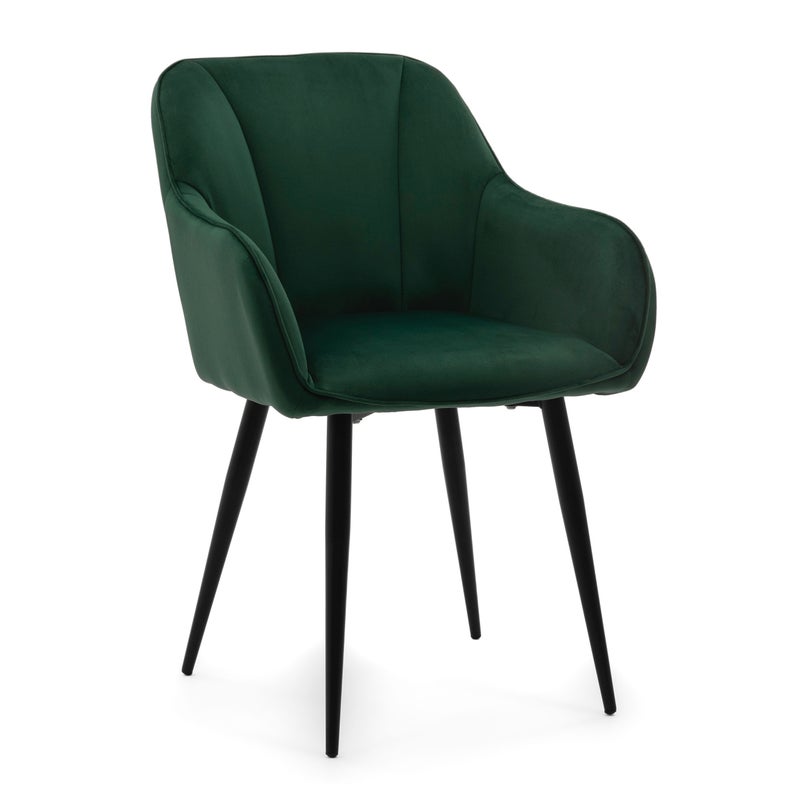 Krzesło tapicerowane welurowe LAGO velvet aksamit zielony