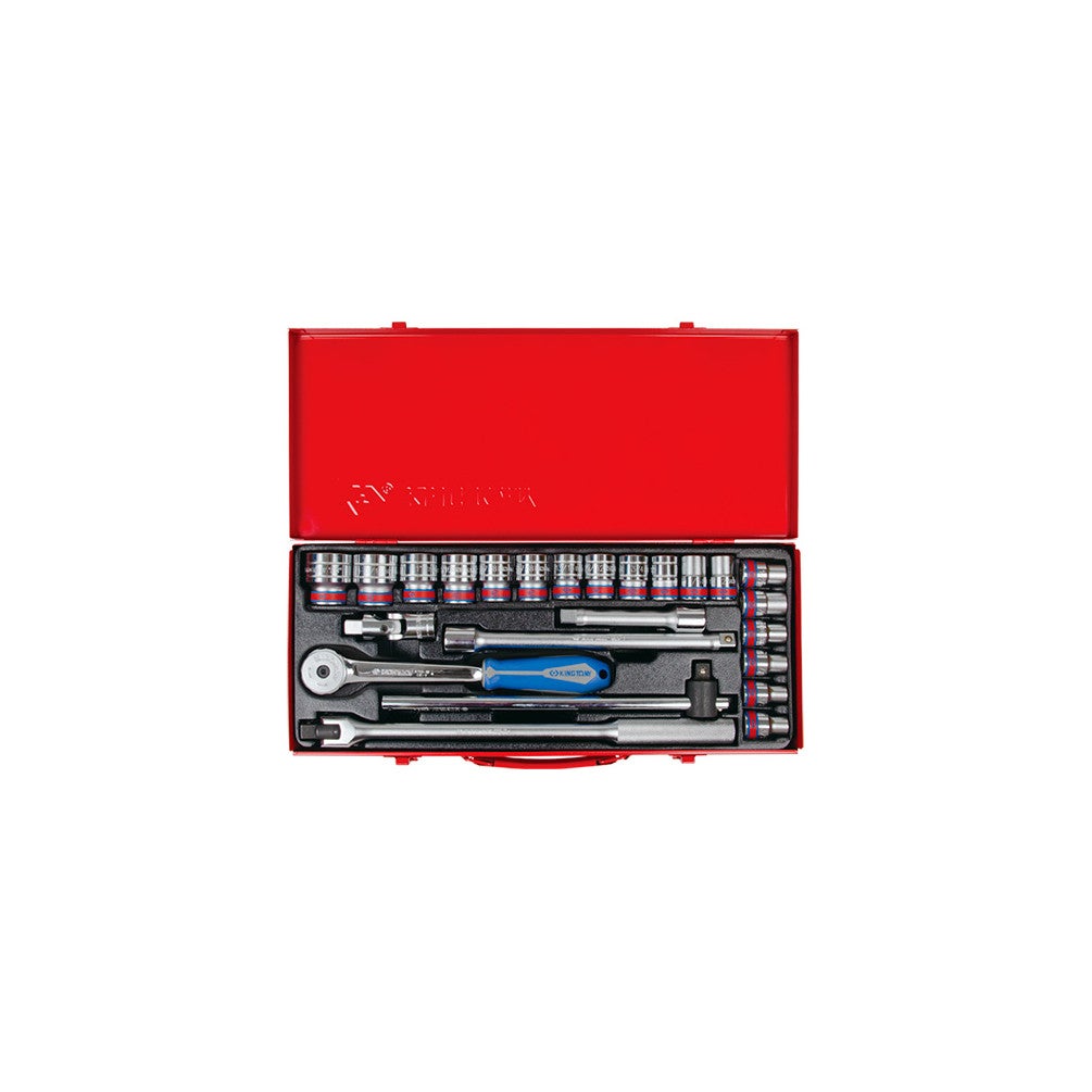 Douille Métrique 1/2" 24mm KING TONY - Chrome Vanadium, Finition Chromée, Qualité Professionnelle