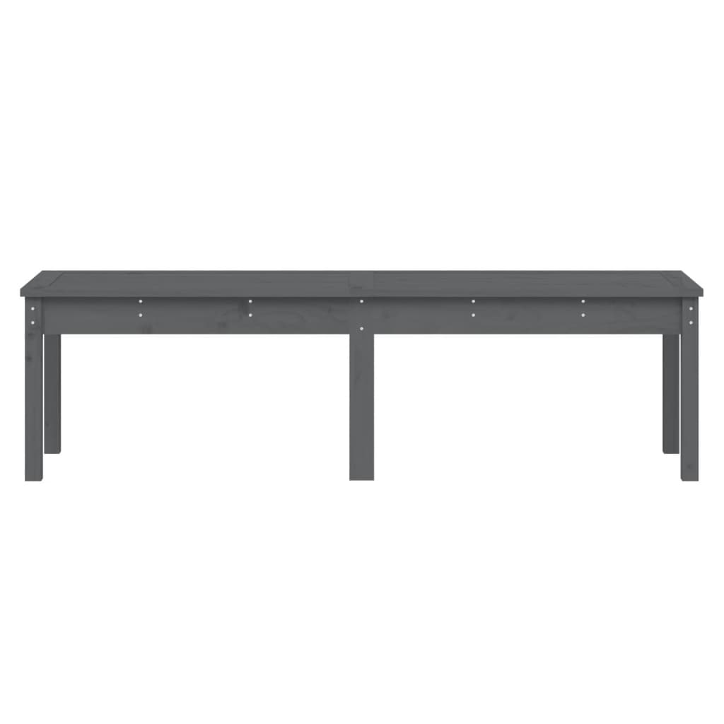 Banc de jardin meuble de patio d'extérieur terrasse à 2 places 159,5 x 44 x 45cm bois massif de pin gris 02_0011783 - 2