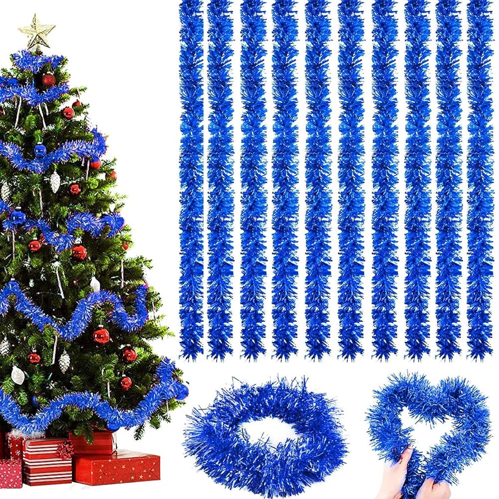 Decoration Noel Bleu 2 Guirlandes Décoratives Christmas Concepts® 9 Pieds - Décorations De Noël Traditionnelles En Or Et Rouge Décoration Festive Sapin