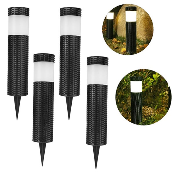 Zestaw 4 lamp LED z białym światłem, dekoracyjne lampy LED zewnętrzne do trawnika, wodoodporne lampy dekoracyjne