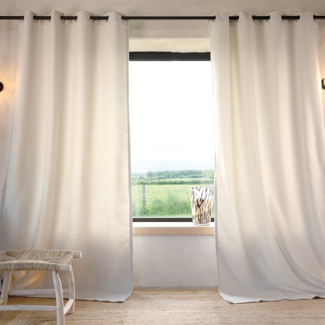 Rideau tamisant bouclette - Ecru - 140x260 cm - Polyester/Jacquard