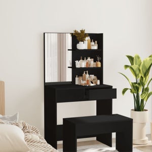 Scrivania da Toeletta Con Specchio, Set Sgabello da Postazione Trucco in Legno for Donna, Toeletta Trucco con Cassetti, Scrivania Multifunzionale da Scrivania Trucco for Piccoli Appartamenti ( Color