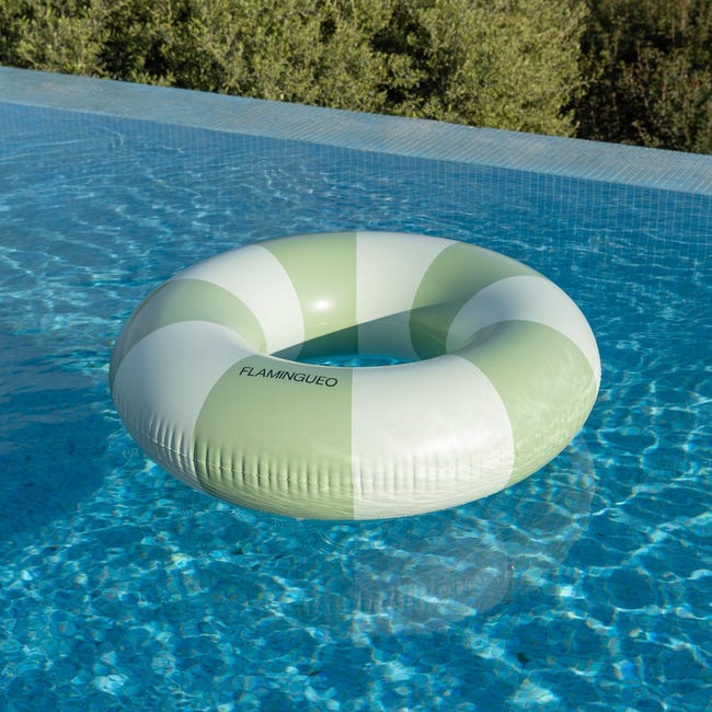 Flamingueo Portofino Tanning Pool Géante 205x140x38 Cm - Matelas Piscine Adulte Avec Porte-Gobelet & Coussin, 4 Couleurs
