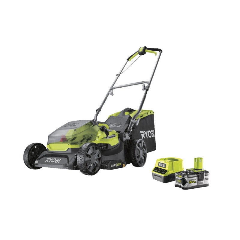 Kosiarka elektryczna Ryobi 18V Brushless 37 cm i akumulator LithiumPlus 5,0 Ah
