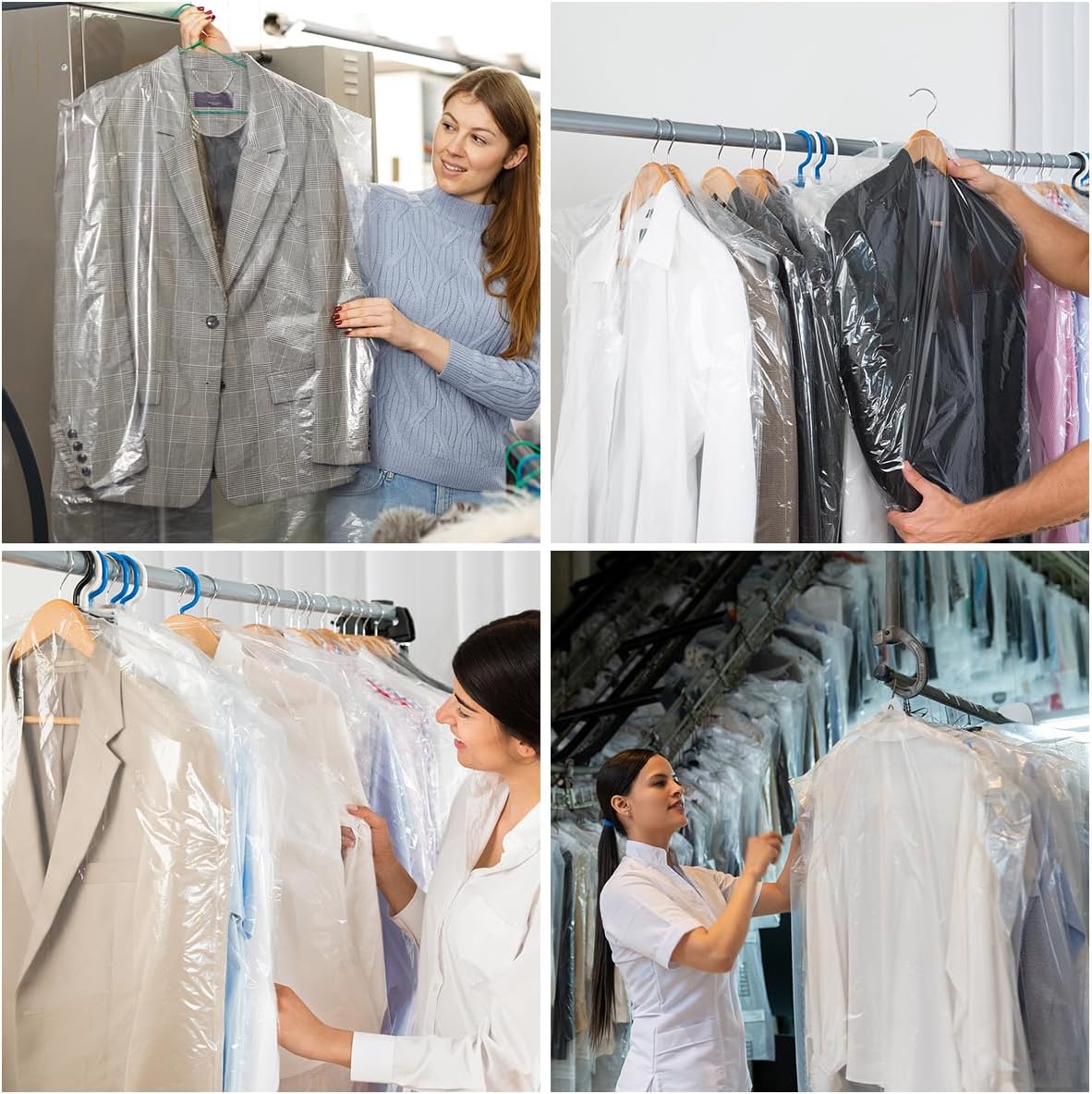 10 Pièces Housses de Vêtements, 55 ×80 cm Transparent Housse Vêtements à Suspendre, Housse Costume, Housses de Protection Anti-Poussière - 7