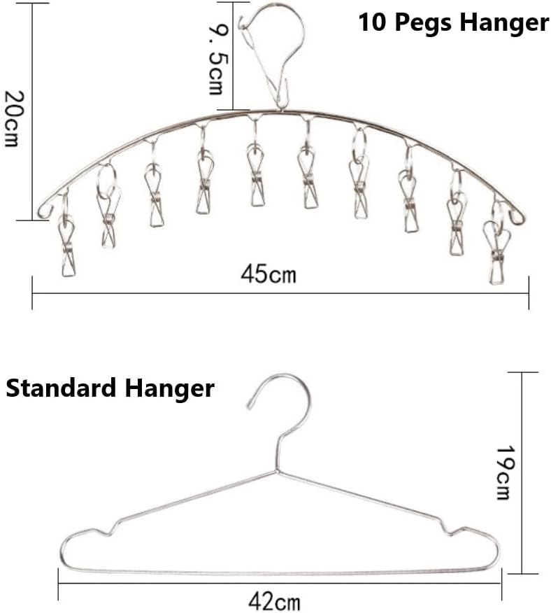 Confezione Da 3 Stendibiancheria In Acciaio Inox Con 30 Mollette - Grucce Antivento Per Asciugare Biancheria Intima, Reggiseni, Calzini E Guanti - Salvaspazio - 3