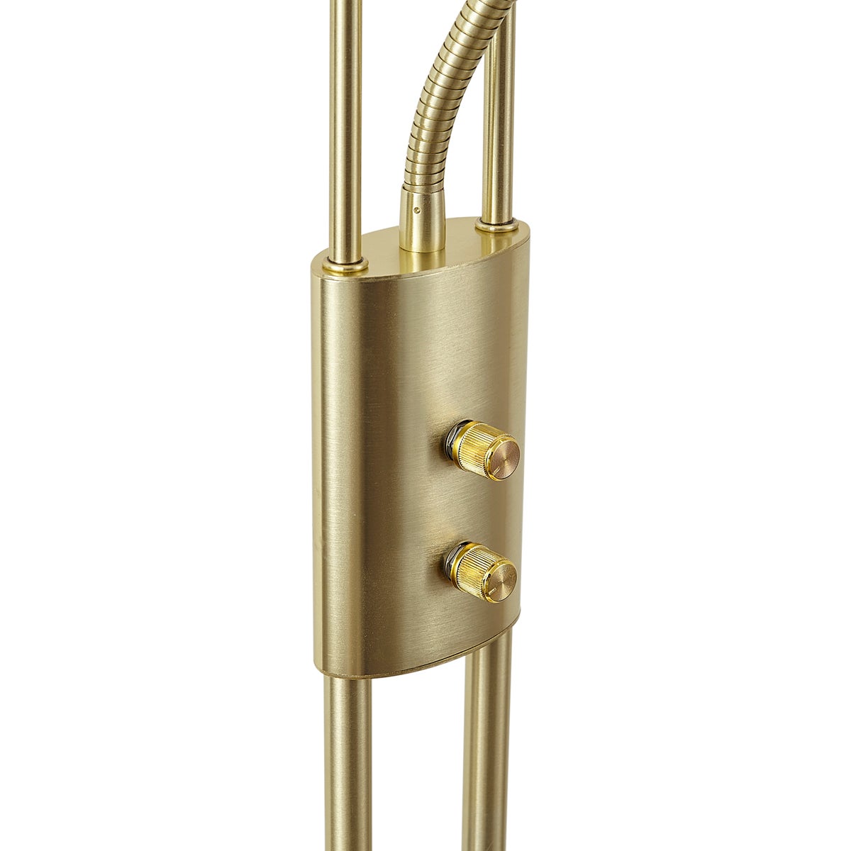 Qazqa moderne lampadaire uplighter avec bras de lecture - Divo - doré/laiton, led intégrée 18w incluse, Integrated led, - 4