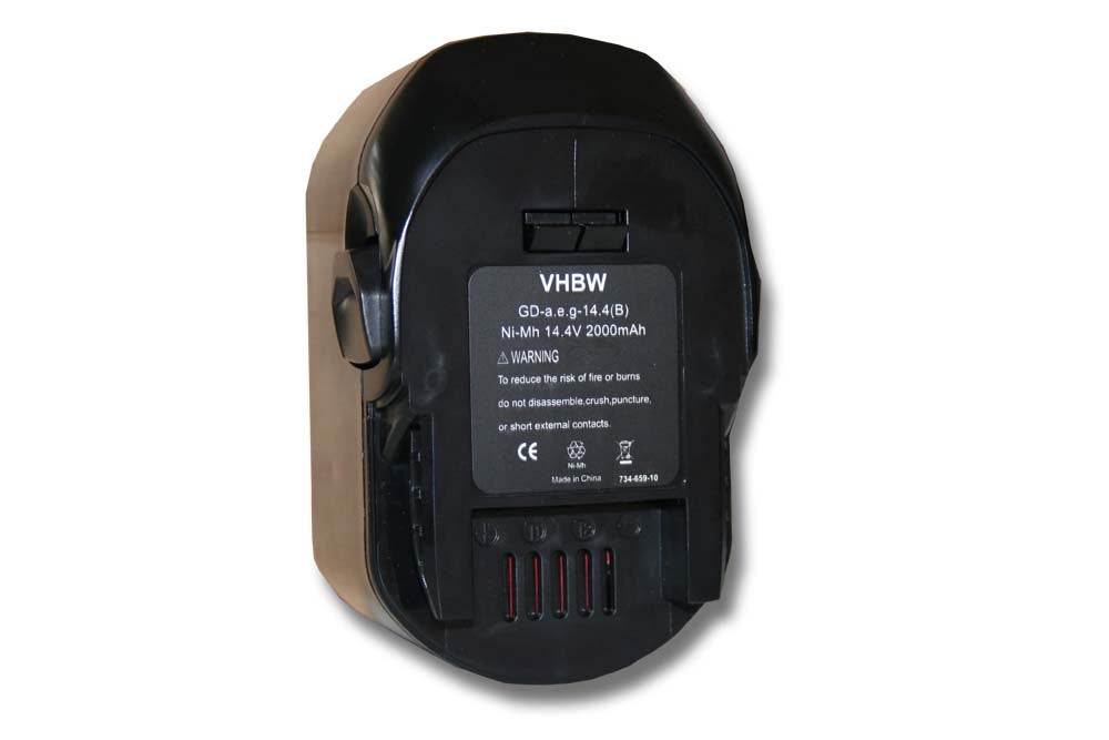 vhbw 1x Batterie remplacement pour AEG B1420R, 4935413106, GBS 14.4V, 4935416790, B1420, B1414G, B1415R, M1430R pour outil électrique (2000 mAh, NiMH, - 6