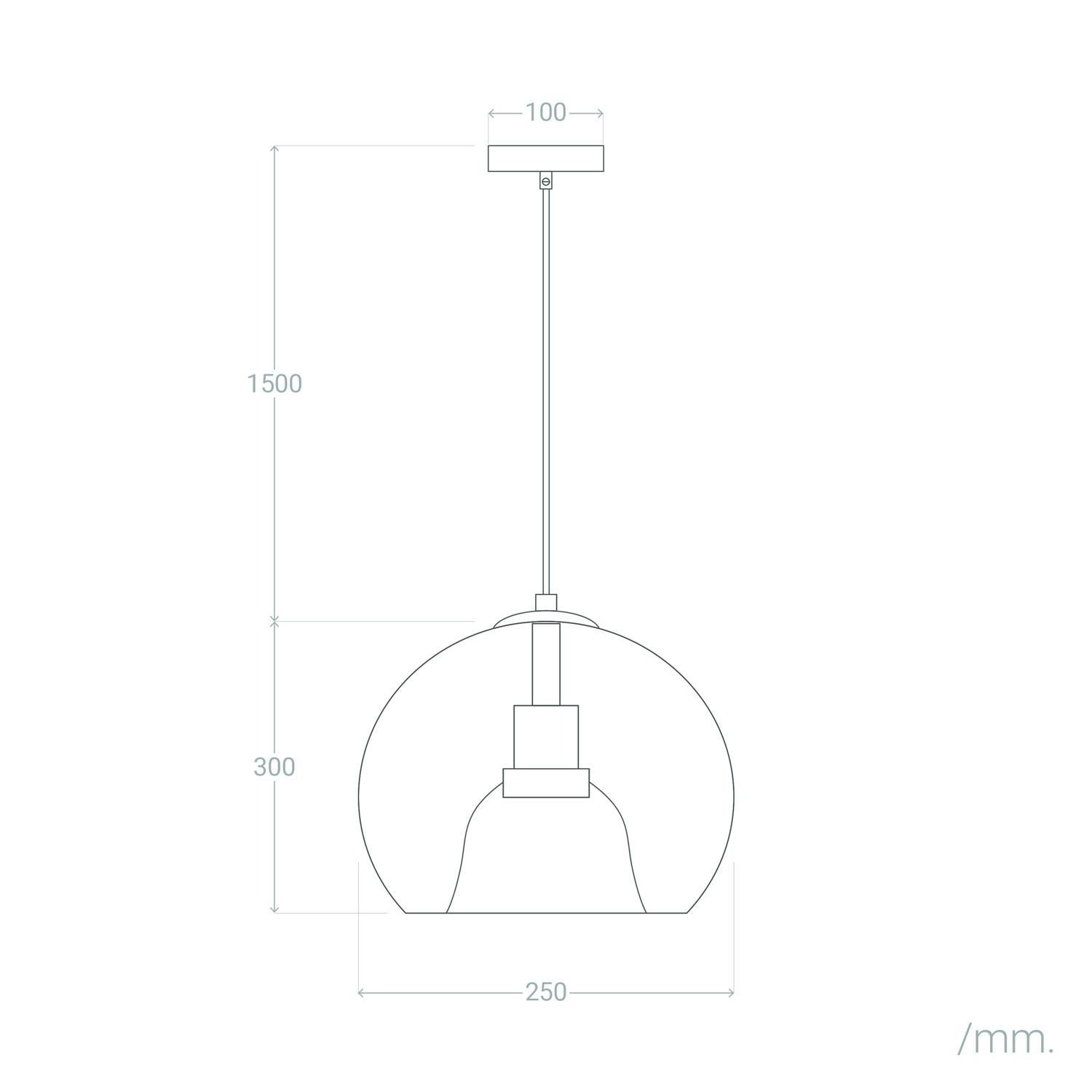 Lustre Suspension Verre Vaca, Noir, Verre,Métal, E27, IP20, 1800 mm x Ø250 mm - 5