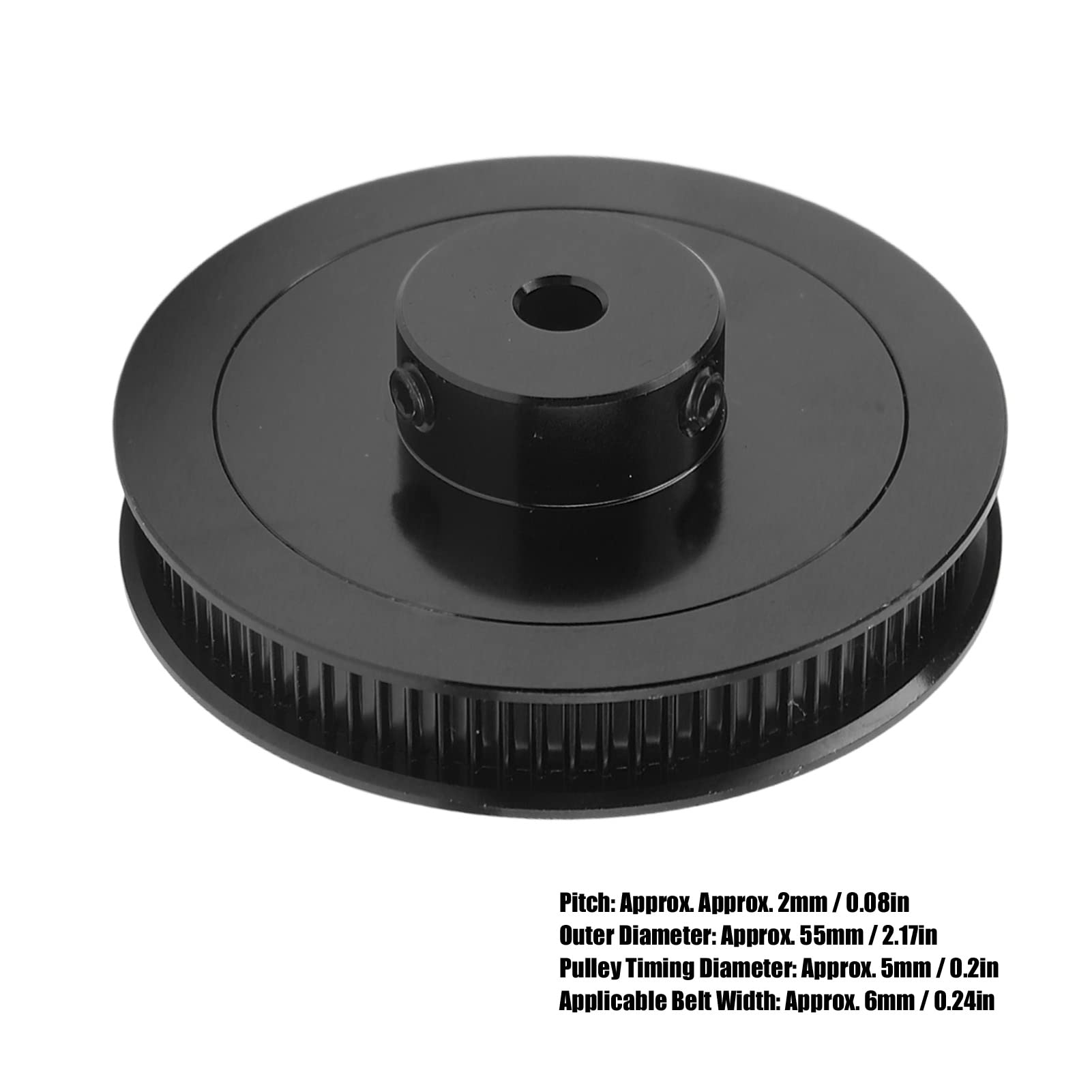 Roda síncrona 80T 5mm GT2 Polia de correia dentada Liga de aço para impressora 3D Torno CNC (preto) - 7