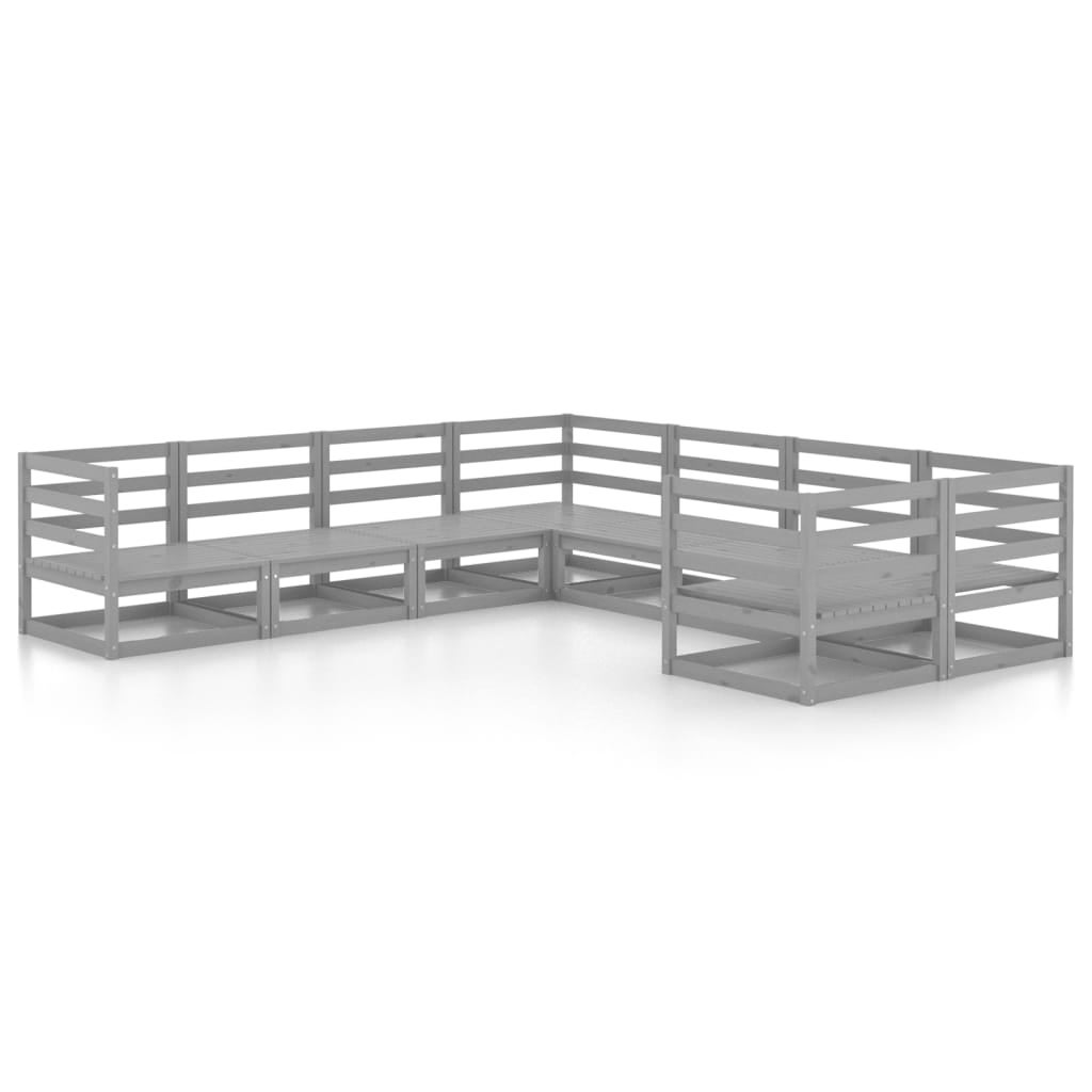 Salon de jardin 8 pcs bois de pin massif vidaXL - 2