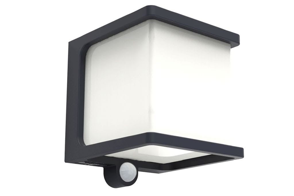 Kinkiet solarny z czujnikiem Doblo antracyt LED 8W 4000K 500lm IP54 wym: 11 x 11 x 12,9 cm aluminium Lutec