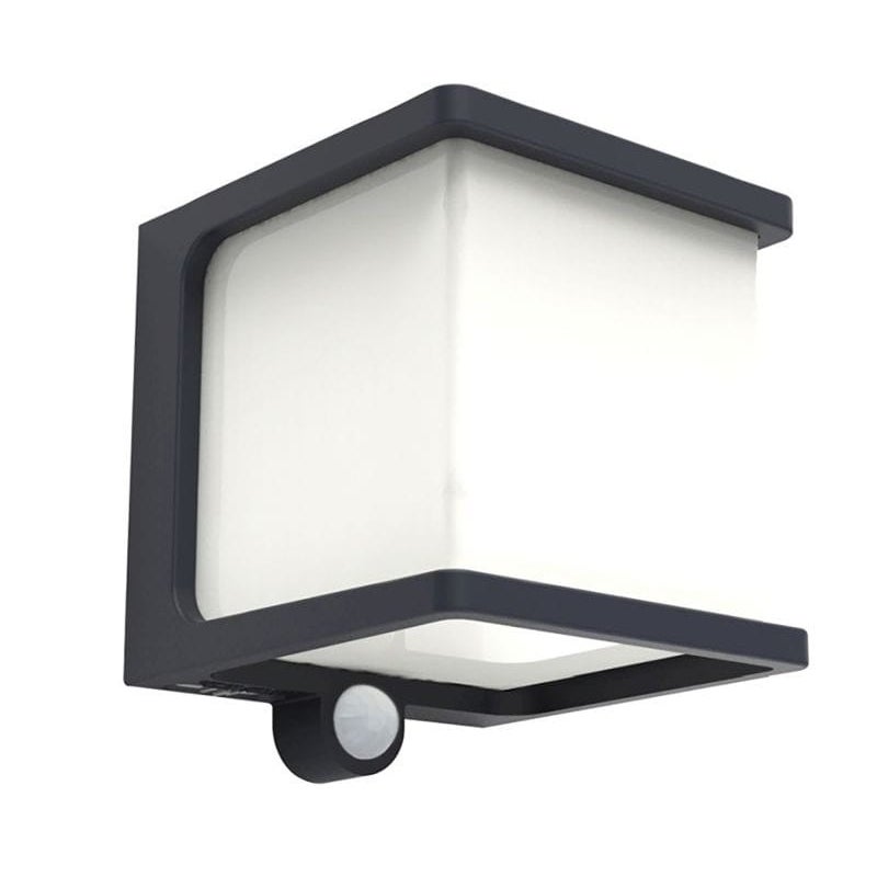 Kinkiet solarny z czujnikiem Doblo antracyt LED 8W 4000K 500lm IP54 wym: 11 x 11 x 12,9 cm aluminium Lutec