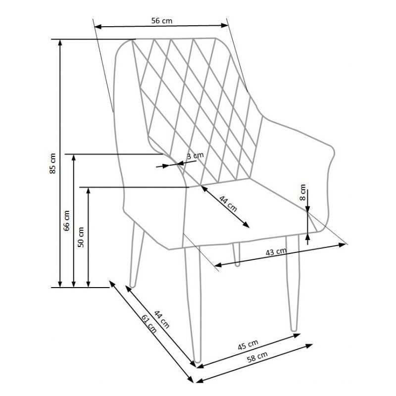 Krzesło tapicerowane K287 beżowe