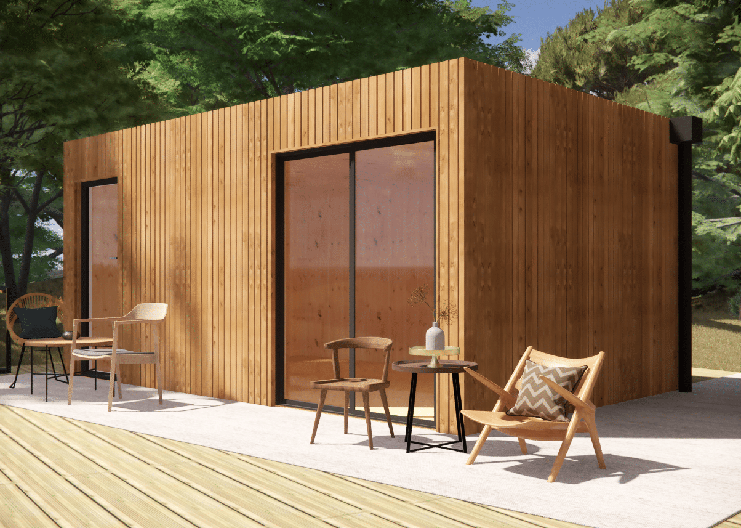 Bureau de jardin habitable en bois 5,5 x 3,5 x 2,7 m - 6