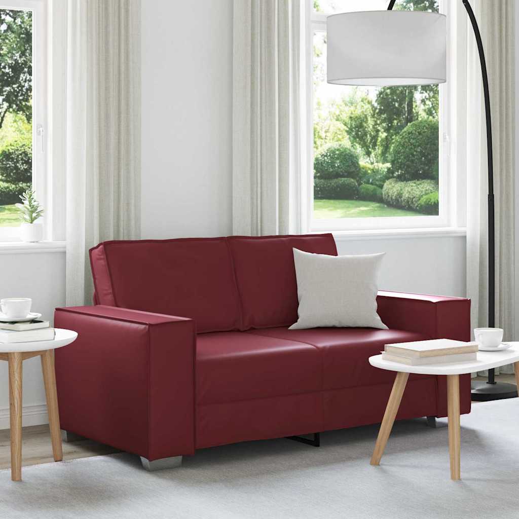 Canapé 2 places en cuir véritable bordeaux CHESTERFIELD #402 Canapé 2 places en cuir véritable bordeaux CHESTERFIELD #402